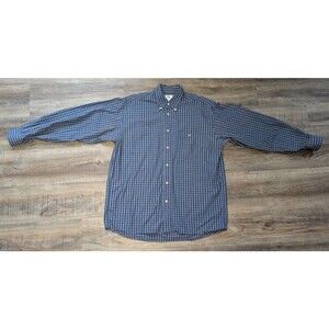 Lactose Button Down Dress Shirt Sz 42 (XL) Plaid 100% Cotton Made in France